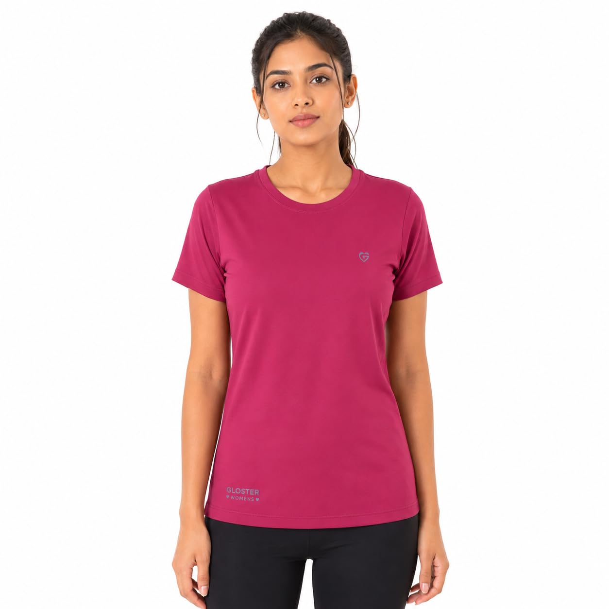 Women’s Solid Round Neck T‑Shirt | Regular Fit | Soft Cotton | Everyday Casual Essential| Activewear Tee | Lightweight Breathable Casual Wear Top-image-34