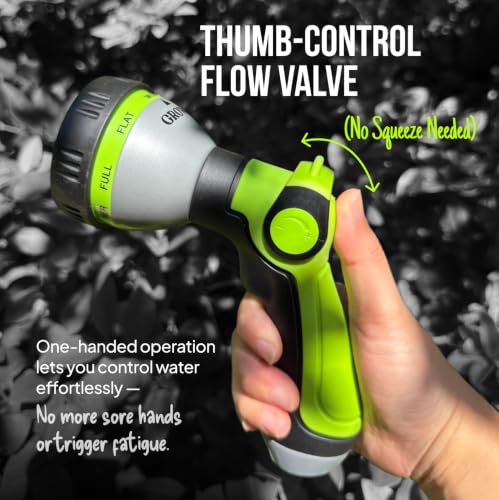 Garden Hose Nozzle – 8-Pattern Hose Sprayer with Thumb Control – Watering Tool for Garden, Car Wash, Lawn Care & Pet Shower - Image 4
