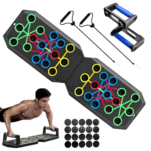 MFUSUL Tabla Flexiones Multifuncion, Tabla Push Up Board para Hombres y Mujeres, Tabla de Ejercicios, Tabla para Hacer Flexiones, Barra de Realce Portátil para Fitness, Yoga