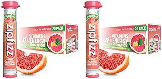 Zipfizz Energy Drink Mix, Electrolyte Hydration Powder with B12 and Multi Vitamin, Pink Grapefruit, 20 Count (Pack of 2)