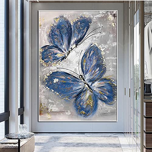 Toile papillon abstrait pour remplacer un mur vide deco salon 60x90cm