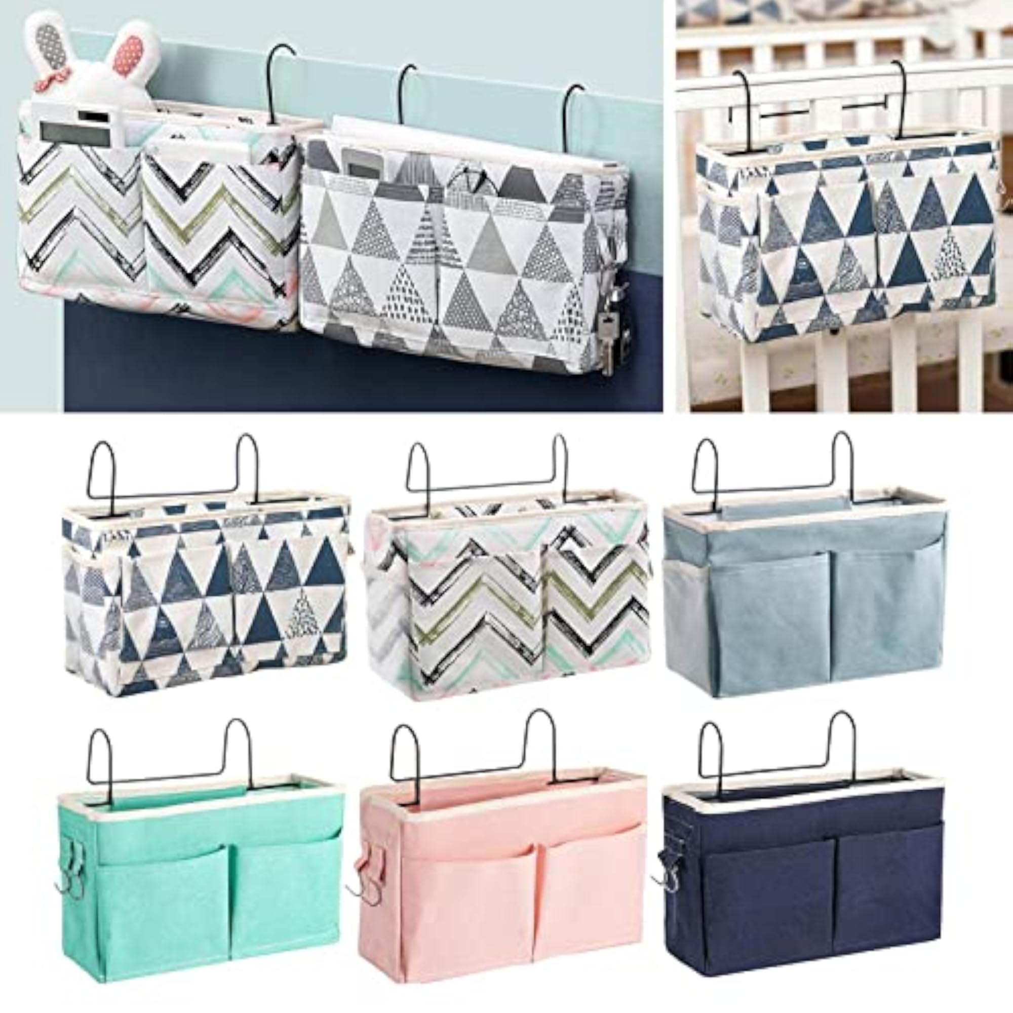 Bedside Caddy Cabinet Storage Organizer Blue