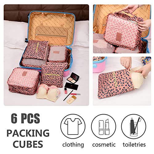 Image of Rojeam 6 Set Packing Cubes Multi-Functional Travel Storage Bags Clothing Sorting Packages