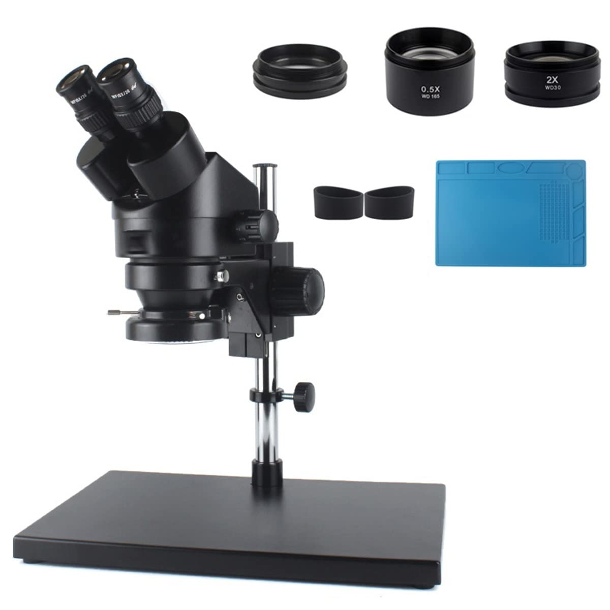 Osservazione al microscopio Ingrandimento del microscopio stereo binoculare industriale 3.5x-90x 56 regolabile PORTATO Luci(3.5X-90X Black)