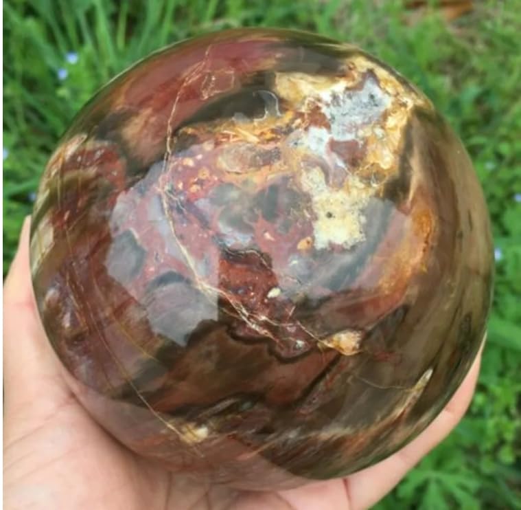 VEKETE Natürliche Holzkristall-Quarzkugel,Aura-Heilung,Raumdekoration,Heimtextilien,Dekoration,Edelstein-Aquarium,500-550g