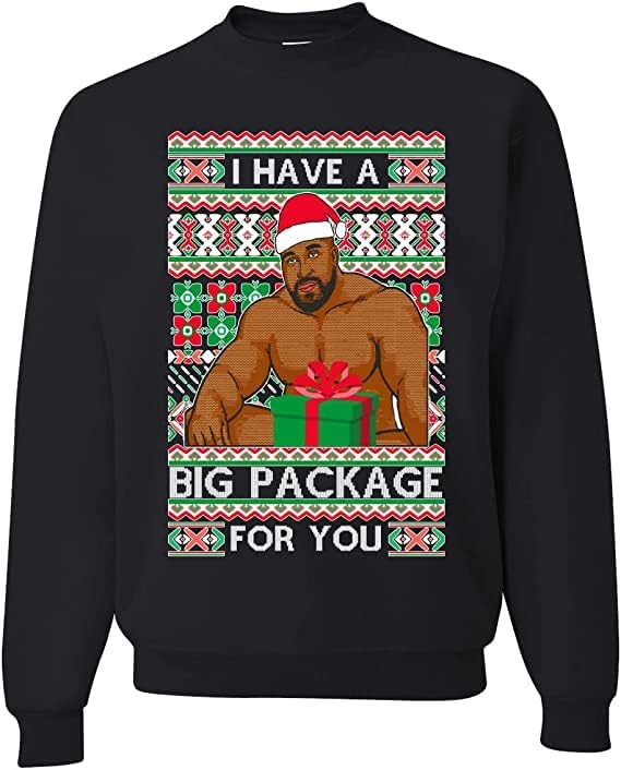 wild custom apparelI have a Big package Meme Barry Wood Ugly Christmas Sweater Crewneck Sweatshirt