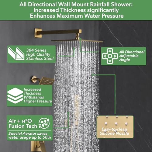 VANFOXLE-Shower-Faucet-Set-Brushed-Gold-Shower-SystemPush-Button-Diverter-Shower-Faucet-with-2-in-1-Handheld-Wall-Mount-10-Inch-Shower-Head-with-6-Inch-Shower-Head VANFOXLE Shower Faucet Set Brushed Gold Shower SystemPush Button Diverter Shower Faucet with 2 in 1 Handheld Wall Mount 10 Inch Shower Head with 6 Inch Shower Head