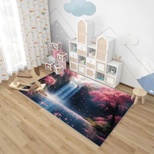 Tapis de cuisine fleur violette effet 3D pour protéger le sol avec style - 6