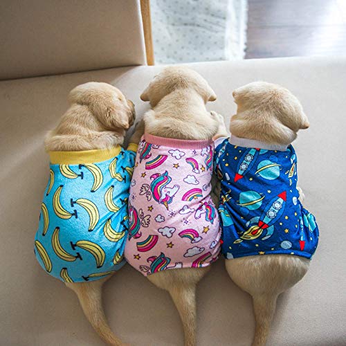 Image of CuteBone Soft & Stretchy Dog Pajamas - Cozy Pet Jammies Breathable Jumpsuit for Small Dogs - All-Season Comfy Outfit Easy-On Pullover Design - Keeps Pets Warm & Comfortable P06XS