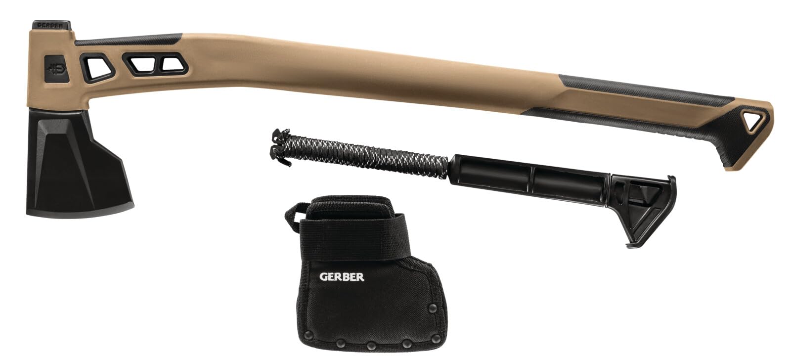 Gerber Hache de Camping Bushcraft, Acier trempé revêtement PTFE, Étui Inclus, Marron