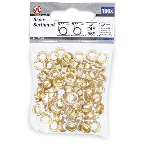 BGS Diy 569-1 | Surtido de ojales | 5,0 x 5,5 mm | 100 piezas