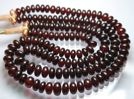 Grenat hessonite de 8.5-13mm LKBEADS, grandes perles rondelles lisses pour collier