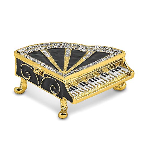 Jere Luxury Giftware Bejeweled Serenade Grand Piano, Pewter With Enamel