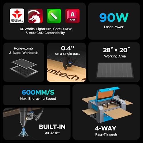 OMTech 100W laser engraving