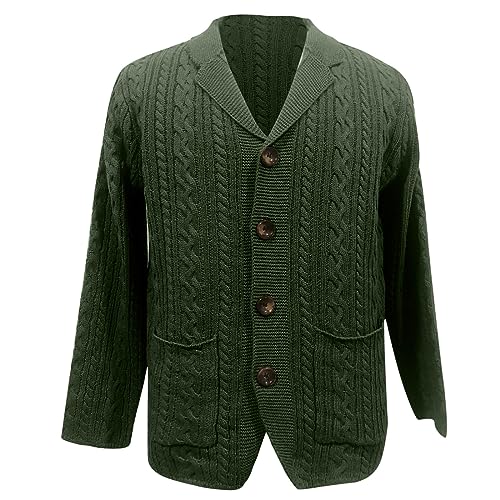Mens Cardigan Sweaters Knitted Long Sleeve Cable Twisted Knit Warm Winter Sweater Casual Button Down Knitt Sweaters