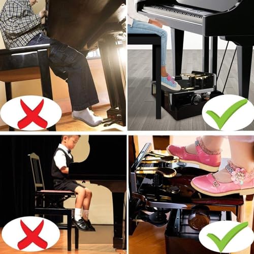Un extensor de pedal de piano ajustable adecuado para principiantes y pianistas, una ayuda de enseñanza esencial para mejorar la comodidad y la técnica.