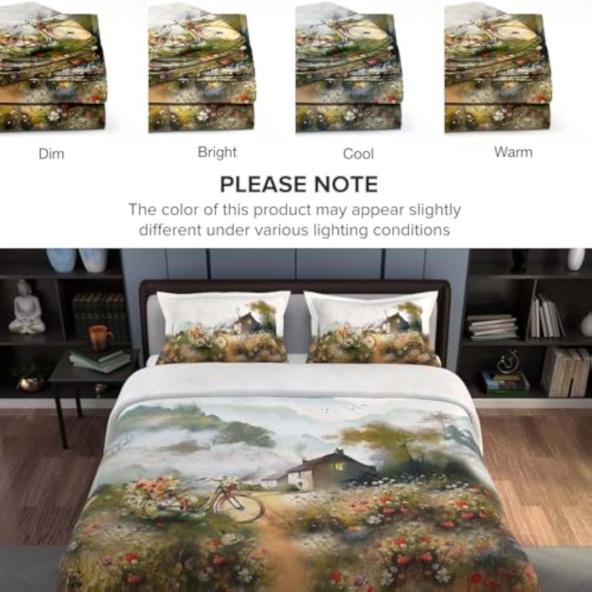 Scenic Collection King Size Bedsheet with 2 Pillow Covers, Nature's Escape