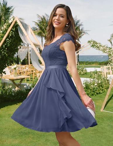 Image of Wedtrend Women's Bridesmaid Dresses Short Prom Dress Ruffle Semi Formal Cocktail Dresses Floral Homecoming Dress