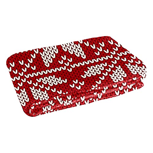 Couverture tricotée rouge : le cadeau de Noël pour lit et plage - 3