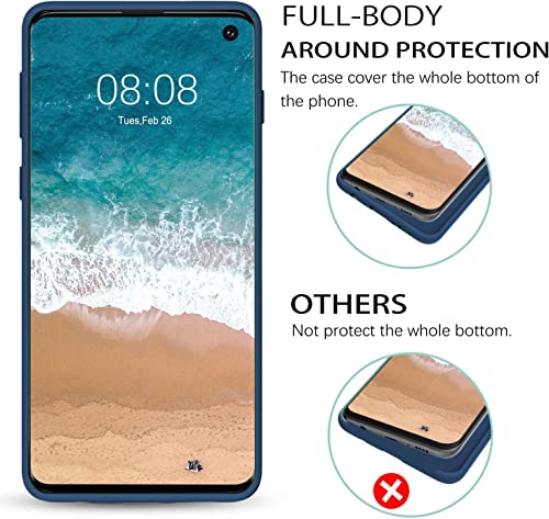 Image of DIZORO Slim Fit Liquid Silicone Gel Rubber Back Cover with Full Protection, Compatible for Samsung S10 Plus (Blue)