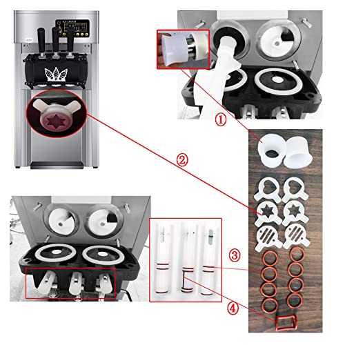 1200 W Kommerzielle Desktop-Eismaschine Mit, 18 L/Stunde, Eismaschine Mit 3 Geschmacksrichtungen, Digitalanzeige, Mit 3… – Bild 4