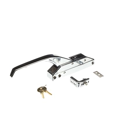 10-1/4 L Chrome Plated Die Cast Mechanical Edgemount Latch with Offset Handle and Cylinder Lock