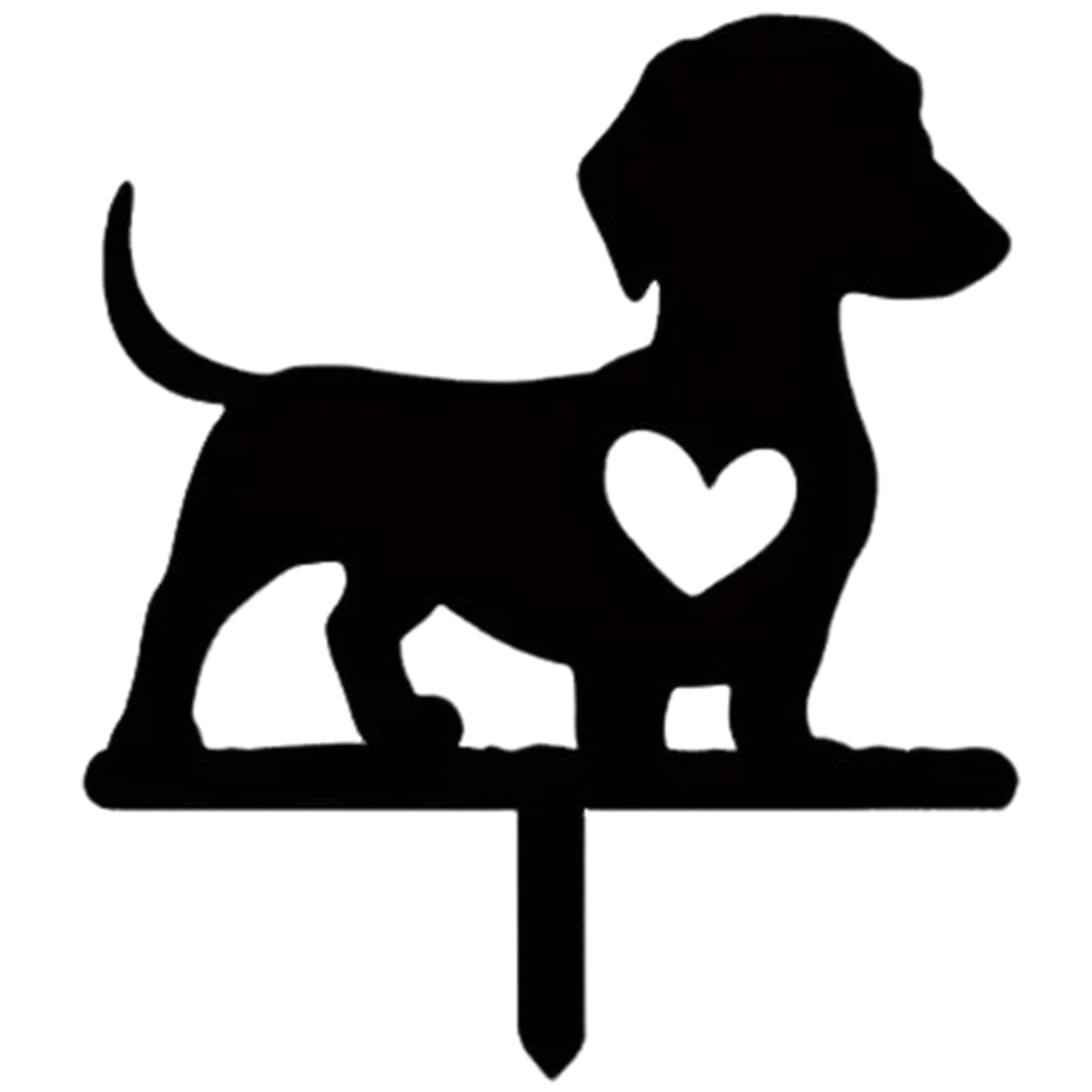 Hotainoys Dachshund Statue, Weather Resistant Metal Black Dog Statue, Hollow-out Decorative Garden Stakes with Stake, Garden Decor for Outside Patio Yard Lawn Dog Statues Outdoor