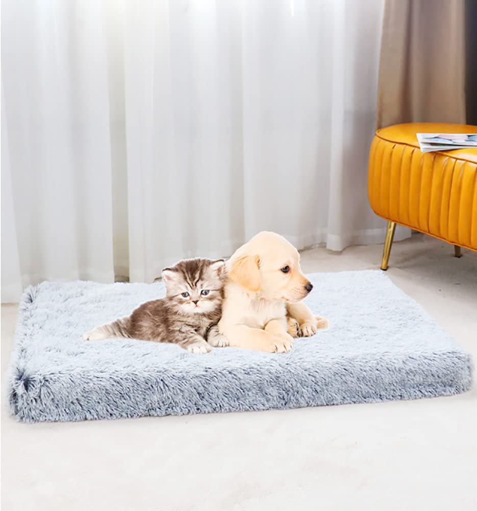 Yuly Matelas Orthopédique en Mousse à Mémoire de Forme pour Chien Dehoussable, Surface Douce et Chaude,Comfy Tapis Chien Grande Taille Lavable Apaisant,Tapis en Peluche ​pour Animaux De Compagnie