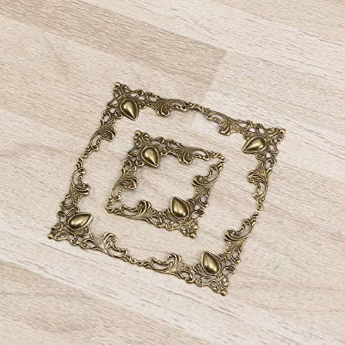 SEWACC Corner Protector 24 Pcs Decorative Box Corners Metal Book Corner Protectors Scrapbook Album Corner Vintage Metal Book Corner ( Antique Bronze )