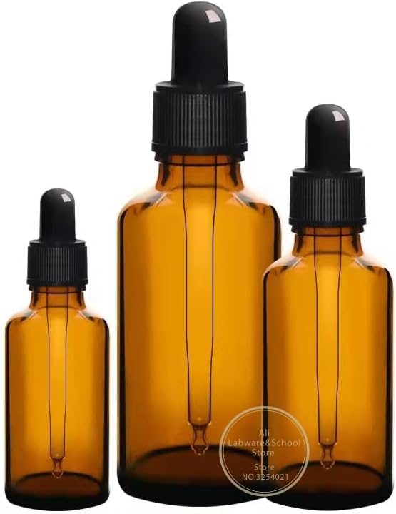 10pcs/lot 5ml to 100ml Lab Brown/Clear Glass Dropper Bottle, Cosmetic Essence Dropper Bottle(20ml Transparent)