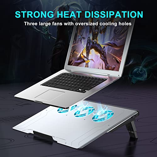 AICHESON-RGB-Lights-Laptop-Cooler-Pad-with-3-Iceblue-Lighting-Cooling-Fans-for-15-to-173-inch-Computers-2-USB-Ports-Aluminum-Alloy-Silver
