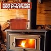 1MORE Wood Stove Steamer- Wood Stove Humidifier Cast Iron with Porcelain Enamel Coating, Fireplace Steamer Pot, Rust Resistant, Home Indoor Decorative, 2.5 Quart Capacity,Red #3