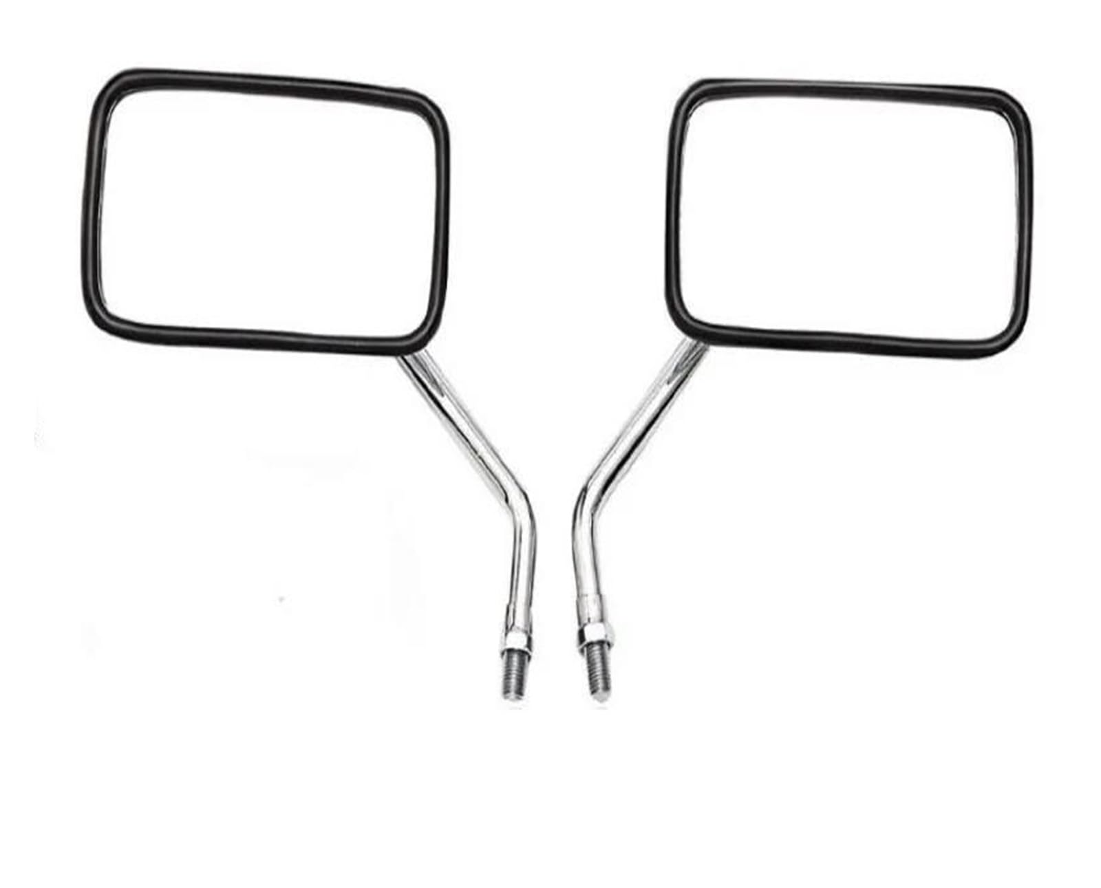 Rétroviseurs de moto universels rectangulaires argentés 10mm pour custom routière et scooter - 7