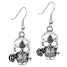 YAZILIND Punk Cool Hollow Skull Rose Design Ear Wire Hook Dangle Earrings