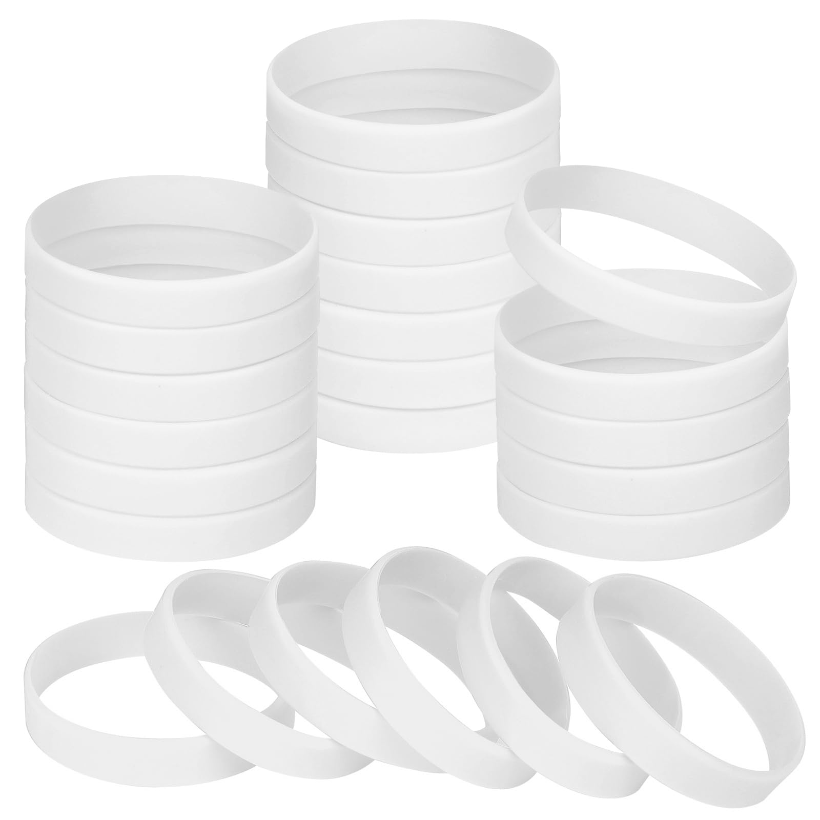 NAHRMY 24 Stück Silikonarmband Silikon Elastische Armbänder für Erwachsene Jugendlicher Kinder, Gummi Armband Gummiarmbänder Mehrere Farben für Schule Lehrer Team Sport