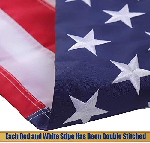 Tns American Flag,3X5 Ft 150D American Flag Outdoor The Strongest, Longest Lasting, 3X5 Ft 150D. 100% Made In Usa Embroidered Stars Sewn Stripes Brass Grommets Foot #TOP2