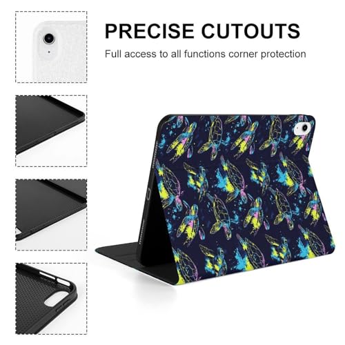 Étui iPad 11 2025 imprimé tortue fine housse tablette 10.9