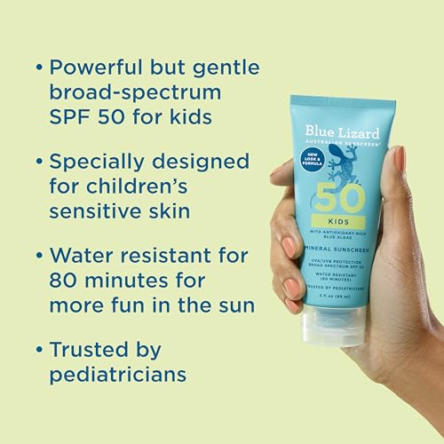 Blue Lizard Kids Mineral SPF 50 Sunscreen Lotion, 100% Mineral, Children’s Sunscreen, Water-Resistant Formula, Paraben-Free, Fragrance-Free, 3 fl oz - Thumbnail 2