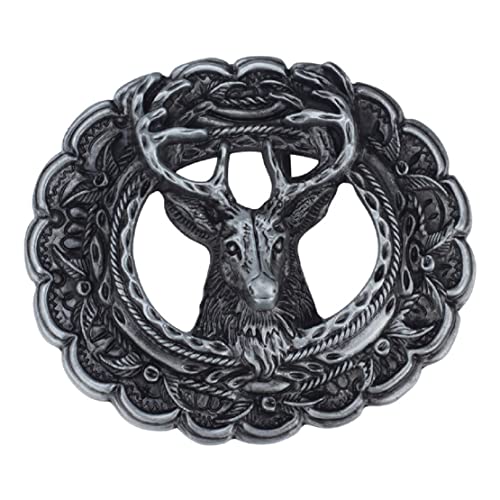 Boucle de ceinture nordique viking tête de cerf style rétro