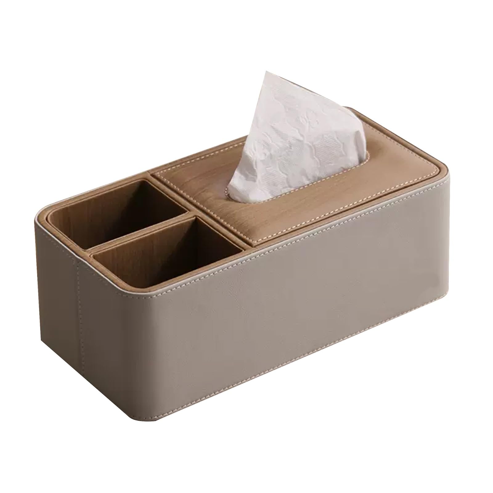 GLETSF Tissue Box Cover Holder, Durable Tissue Rack Durable Paper Towel Holder Bathroom Tissue Holder Dispenser And Simple Tissue Box Organizer For Vanity Home Office Gift Sturd-Grey-B