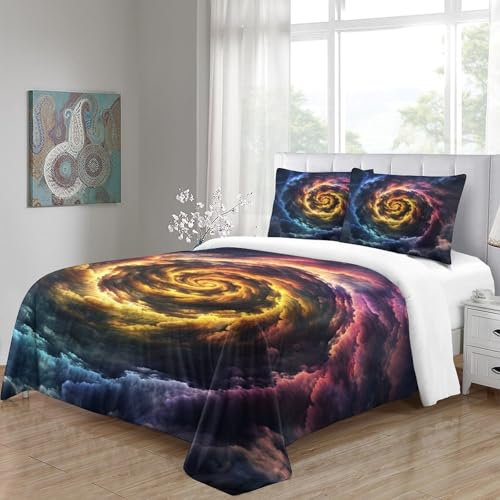 Housse de couette Tour Eiffel 3D parure de lit microfibre 140x200cm pour lit simple ado