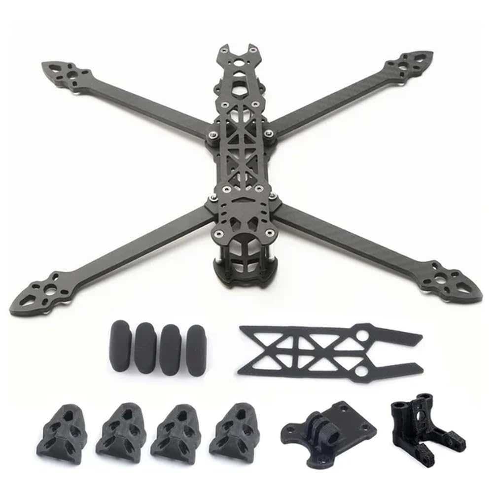 Mark4 Kit telaio quadricottero in fibra di carbonio da 7 pollici 295 mm con bracci da 5 mm per parti compatibili con drone da corsa fai da te(With TPU 1set)