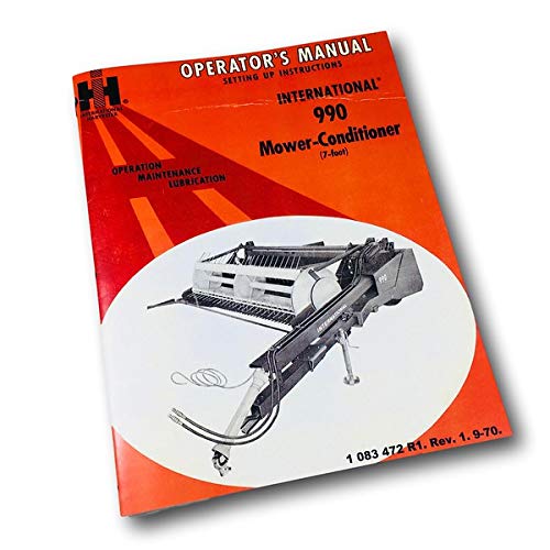 Operators Manual for International Harvester 990 Mower Conditioner Owners
