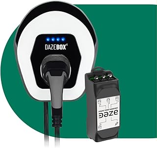 Daze | [KIT] Dazebox C Ladestation Wallbox Mode 3 für EV und PHEV | Integriertes Kabel Typ 2 | App-Daze Konnektivität | (einphasig/bis 7,4 kW / 32A) + [Power Management mit Solar und Night Boost]
