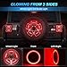 SUPAREE 3-Side Spare Tire Brake Light, 400PCS LED Wheel Light, Plug-N-Play 3rd Third Brake Light Fits for Jeep Wrangler 2018-2025 Wrangler JL JLU, Bright Red Light