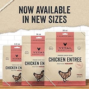 Vital Essentials Freeze Dried Raw Dog Food, Chicken Mini Nibs Entree, 25 oz Vital Essentials Freeze Dried Raw Dog Food Chicken Mini Nibs Entree 25 oz