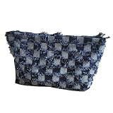 Aramox Necessaire da Viaggio in Tessuto Scacchi, Beauty Case Portatil, 27