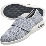 Sandalias para pies delicados, Pie diabetico, Zapato Ortopedico Mujer Zapatillas Sin Cordones Zapatillas Extra Anchas para Hombre Zapatillas Hombre Fascitis Plantar,Lightgrey,48 EU