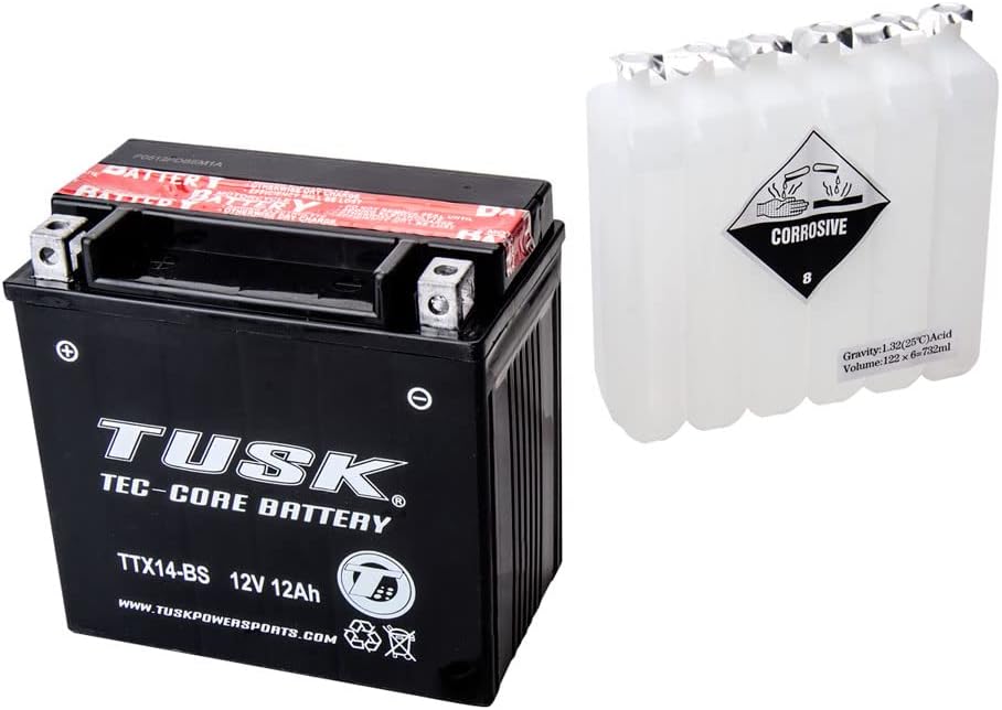 Tusk Tec-Core Battery with Acid TTX14BS Maintenance-Free For Moto Guzzi V100 Mandello 2023-2025