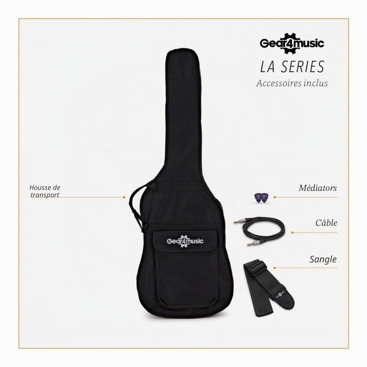 Guitare électrique 12 cordes avec accessoires LA Deluxe par Gear4music